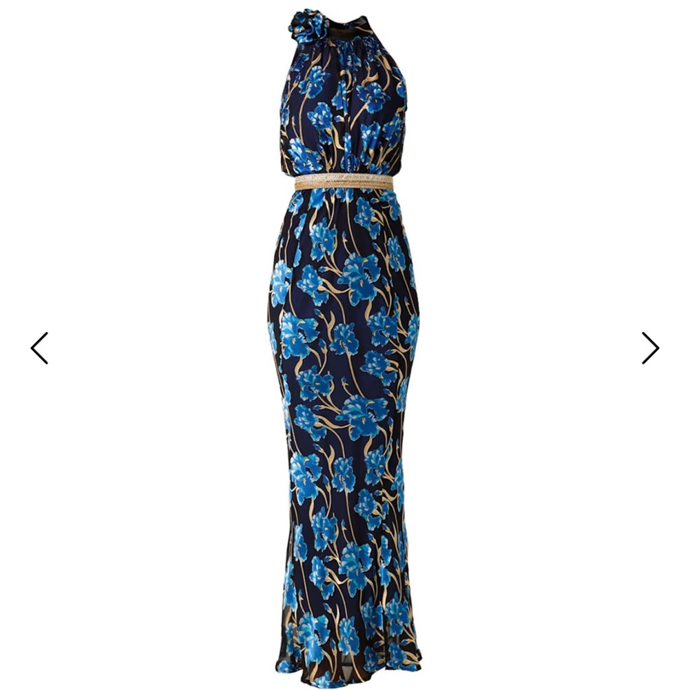 Navy Blue Floral Maxi Dress